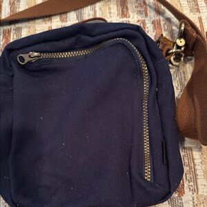 LlBean canvas mini bag navy blue